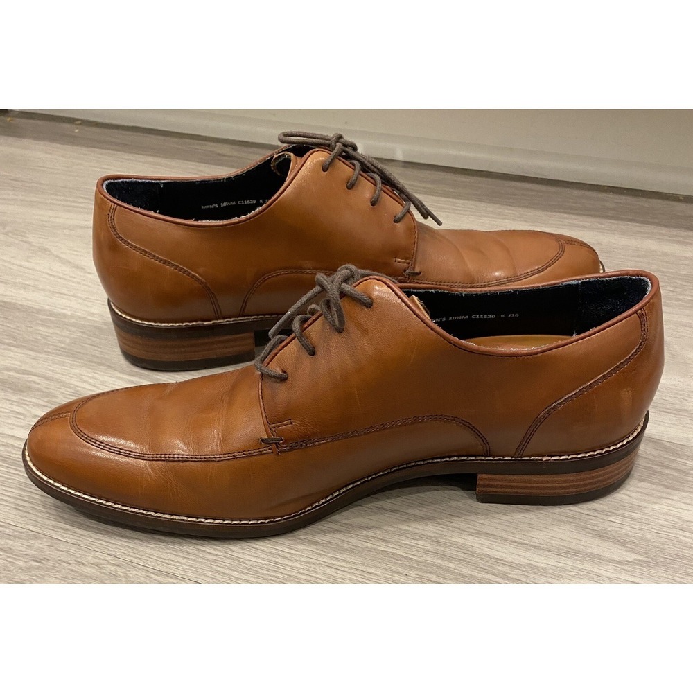 Cole Haan Mens Lenox Hill Split Toe Oxford Leather Shoes C11629 British Tan 10.5 - Picture 6 of 10
